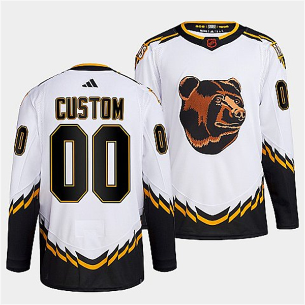 Men's Boston Bruins Custom 2022 White Reverse Retro Stitched Jersey Men's Boston Bruins Custom 2022 White Reverse Retro Stitched Jersey